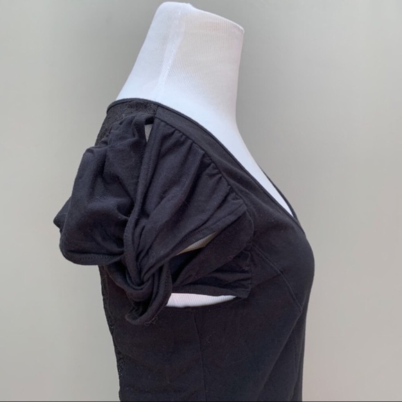 FREE PEOPLE “Coraline” Black Lace Back Mini Dress - Picture 7 of 10